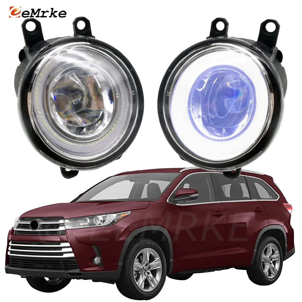 

Светодиодный Противотуманные фары Angel Eye DRL, дневные ходовые огни для Toyota Highlander Kluger XU50 Facelift 2017 2018 2019