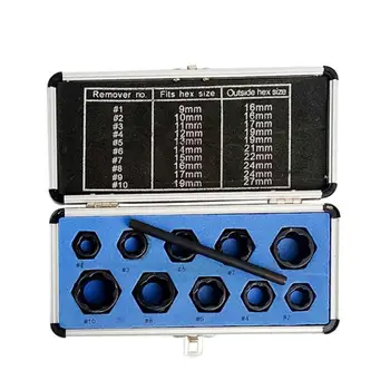 

11PC Nut Extractors Damaged Bolts Nuts Screws Remover Extractor Multifunction Removal Tools Set Broken Bolt Removal Kit