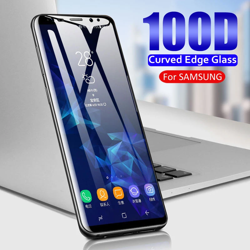 

100D Protective Glass on the For Samsung Galaxy Note 8 9 S8 S9 S7 S6 Edge S9 S8 Plus Tempered Screen Protector Curved Edge Glass