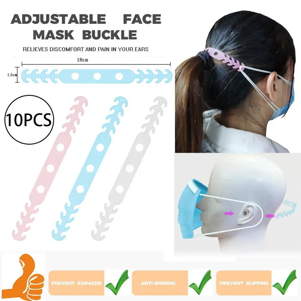10PCS Adjustable Anti-slip Mask Ear Grips Fourth Gear Buckle Anti-skid Drop Anti-Hole Hook Adjuster Holder Accessori5FM | Дом и сад