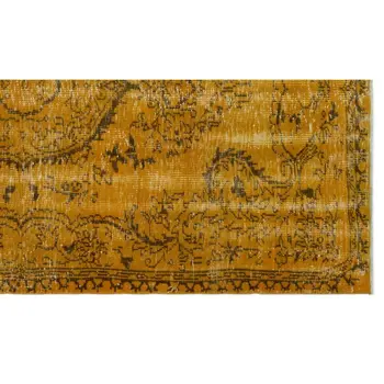 

Handmade Yellow Vintage Overdyed Turkish Area Rug 164x277 Cm-5'5''X9'1''