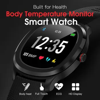 

HobbyLane T01 Plastic Smart Bracelet Watch Body Temperature Detection Monitor Heart Rate Blood Pressure IP68 Waterproof d35
