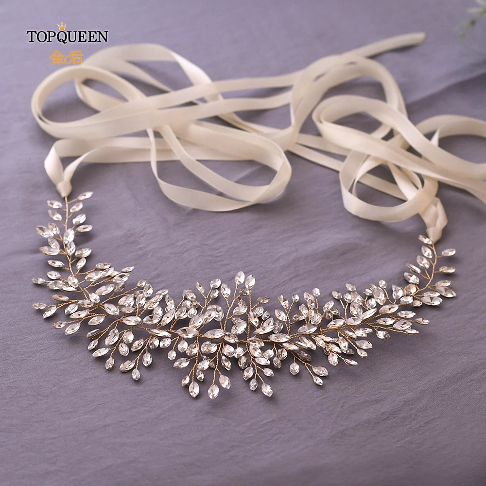 TOPQUEEN SH237-G, Золотое свадебное платье, ремень, Блестящие ремни, свадебное платье, пояс и пояс, свадебный пояс, стразы, ремень, официальный пояс