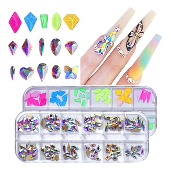 

3D Nail Art Decoration Crystal Shiny Nail DIY Diamond Water Drop Diamond DIY Charms Jewelry Rhinestones Decor With Gel Tweezers