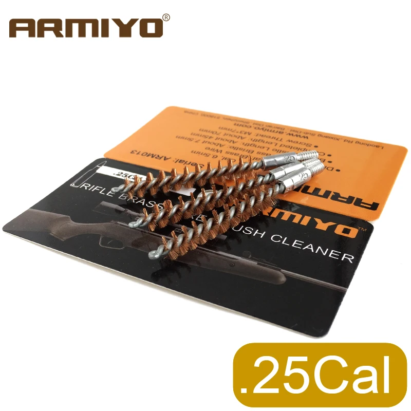 Armiyo .25cal 6.5mm Hunting Rifle Bore Cleaning Gun Barrel Brush Cleaner Tool Screw Thread Size
