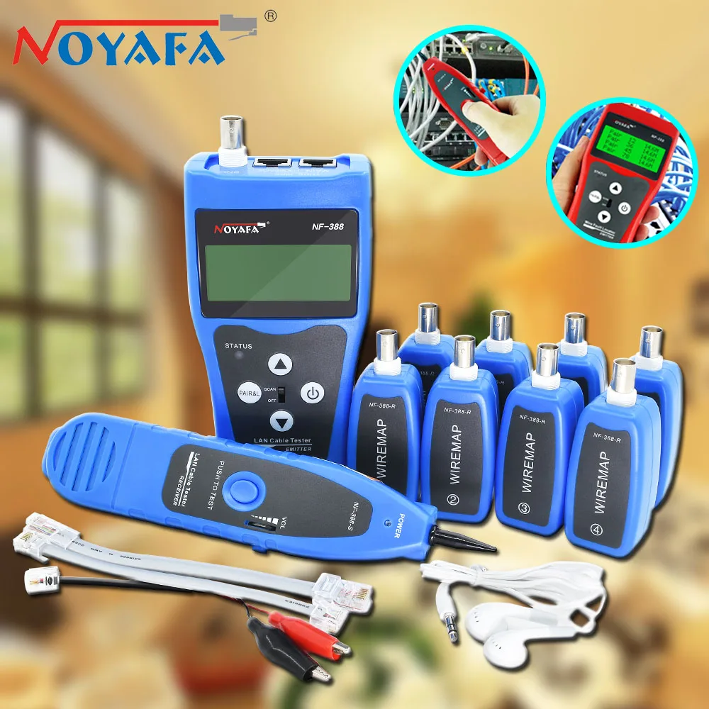 

Noyafa-NF388 BNC USB RJ45 RJ11 Tester LCD Lan Tester Professional Multi-Functional Network cable tester Wire Tracker Tool Kit