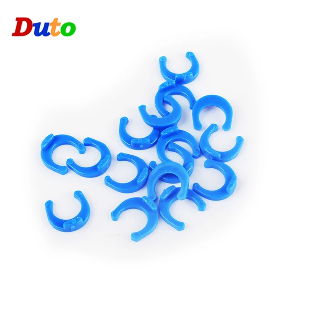 100Db 1/4 "Od Csőcső Illesztő Kék Fekete Klip C-Gyűrűs Tömlő Reteszelő Gyors Csatlakozó Akvárium Ro Vízszűrő Fordított Ozmózis