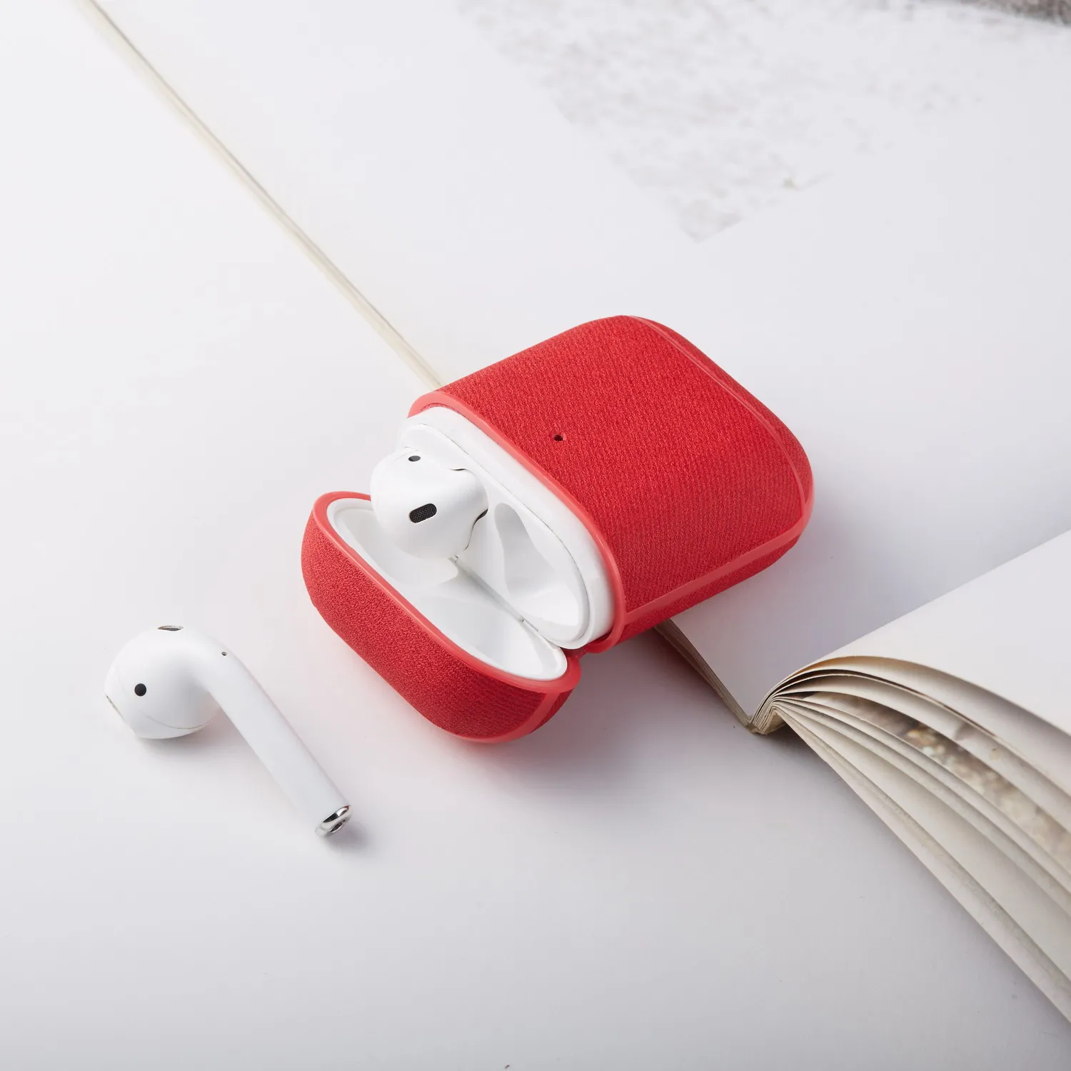 AirPods косой ткани текстуры наушники для AirPods 1 AirPods 2 поколения наушники с зарядным устройством Коробка Чехол