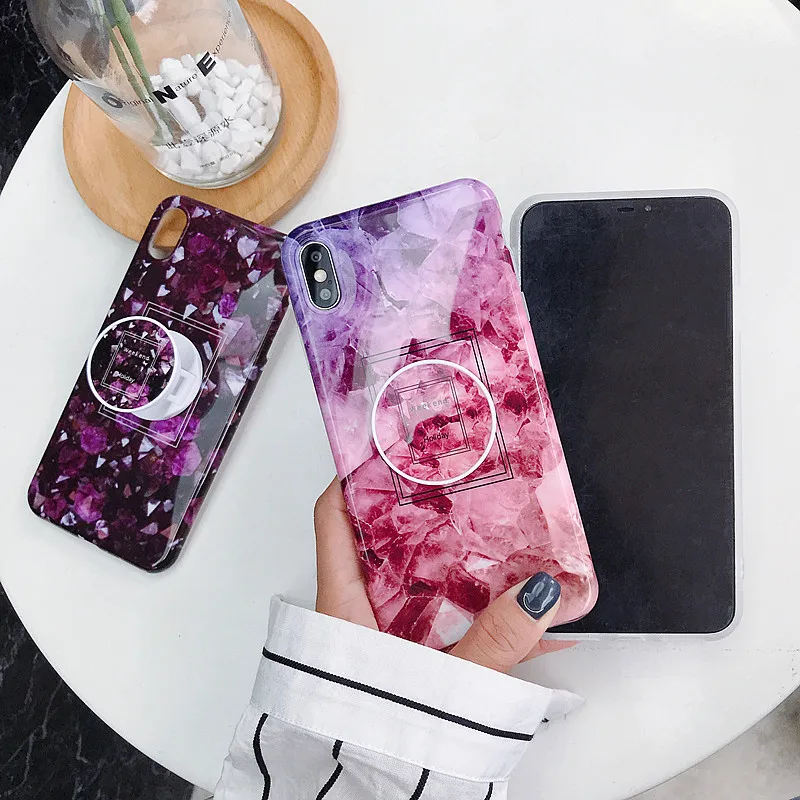 Для iPhone X XS XR XS MAX marble чехол для iPhone 7 8 6S 6 Plus Мягкий Силиконовый ТПУ с подставкой держатель для телефона задняя крышка бампера