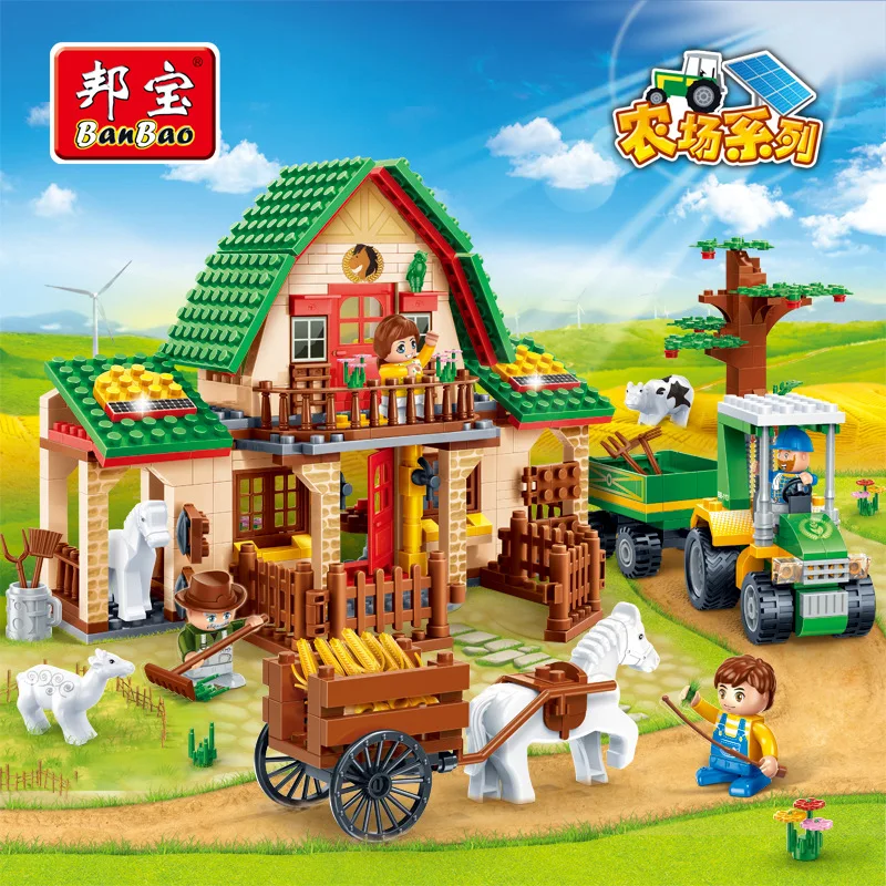 

BanBao 8579 My World Building Blocks Happy Farm GIRL'S Fight Inserted Assembled Toys