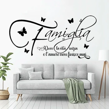 

Family Wall Stickers Quotes Adesivi murali frasi famiglia amore decorazione per parete da muro Art Home Living Room Decor Z436