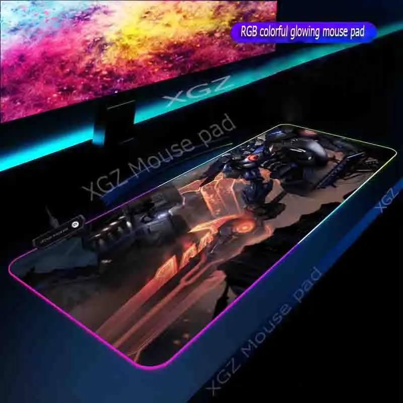  XGZ Anime Diamond Boy Large RGB Gaming Mouse Pad Black Lock-edge Custom Office Computer Desk Rubber