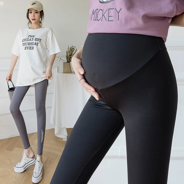 Maternity Skinny Leggings Spring Autumn Thin Pregnant Women Pregnancy Yoga  Trousers Pencil Pants Letter Sweatpants Clothes