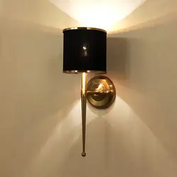 Европейский стиль тканевый абажур настенные Бра Металлические Настенные светильники для дома