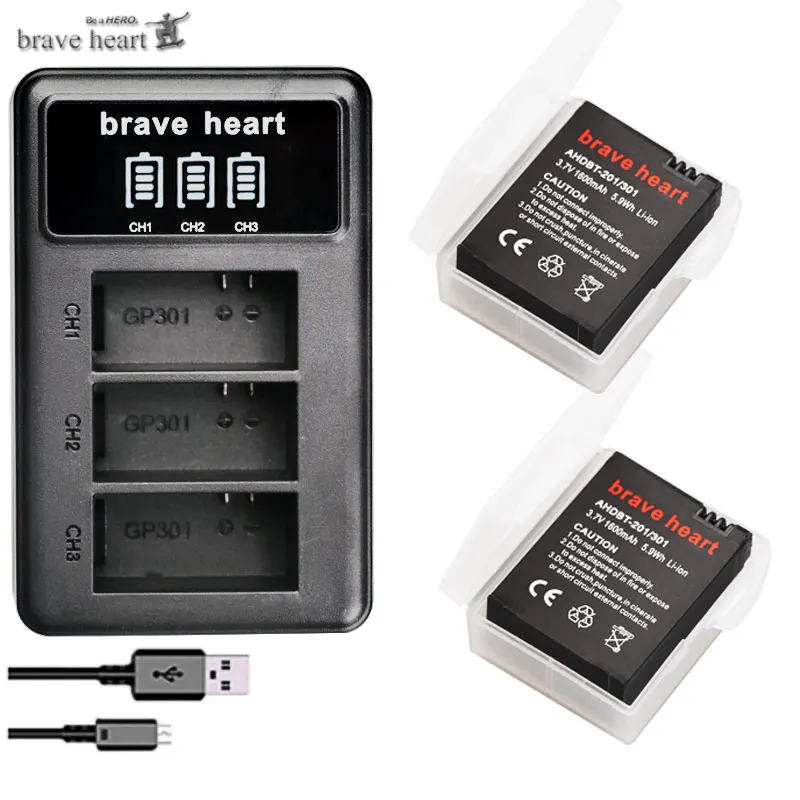 charger and 2battery 3,7 в 1600 мАч Go Pro hero 3 3+ gopro3 gopro 3 hero 3+ аккумулятор с Чехол+ ЖК-дисплей двойной USB зарядное устройство для Gopro hero 3 3+ камера - Цвет: charger and 2battery