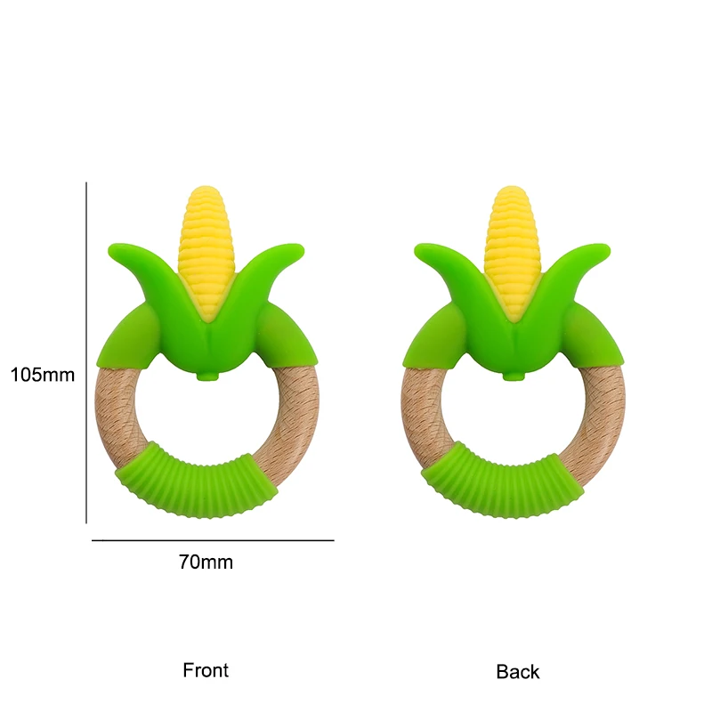 Chenkai 5PCS Silicone Corn Teether Baby Cute Toothbrush Dummy Chewing Sensorying Food Grade DIY Chew Bracelet Necklace Kids Toys