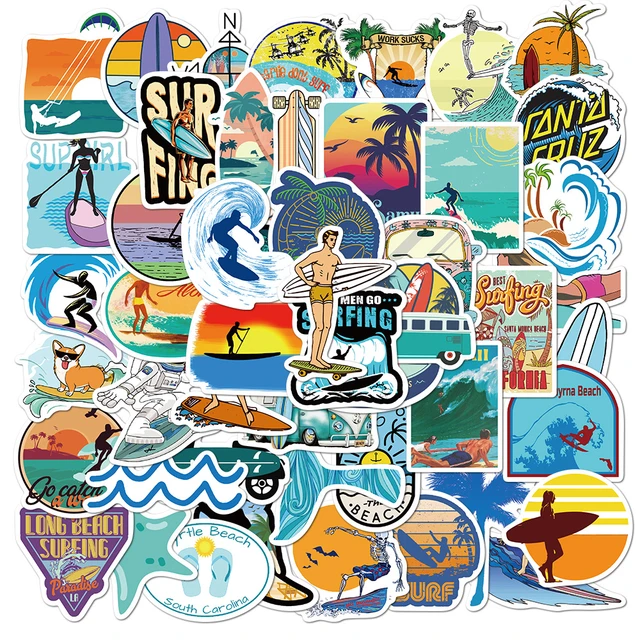 50pcs Summer Beach Girl Sticker For Laptop Phone Case Suitcase Stationery  Guitar Scrapbooking Supplies Girly Stickers Pack - AliExpress