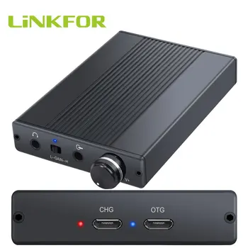

LiNKFOR USB DAC DSD Headphone Amplifier 16-150Ω 3.5mm Portable Amp Gain Switch Rechargeble HiFi Earphone Amplifier for iPhone