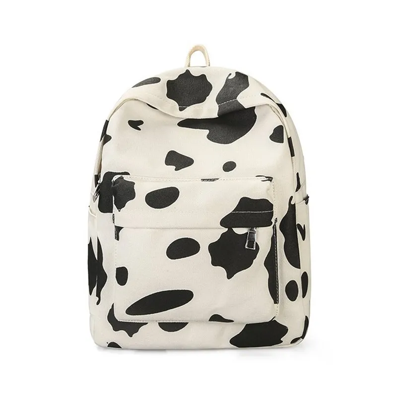 Unisex PU Leather Backpack Animal Skin Cow Spots Print Womens Casual Daypack Mens Travel Sports Bag Boys College Bookbag