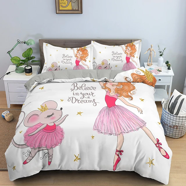 Schurk Transformator wasserette Dansen Meisje Dekbedovertrek Ballet Meisjes Beddengoed Set Beddengoed Thuis  Textiel Beddengoed Zacht Bed Set Queen/King Size voor Kids|Beddengoed sets|  - AliExpress