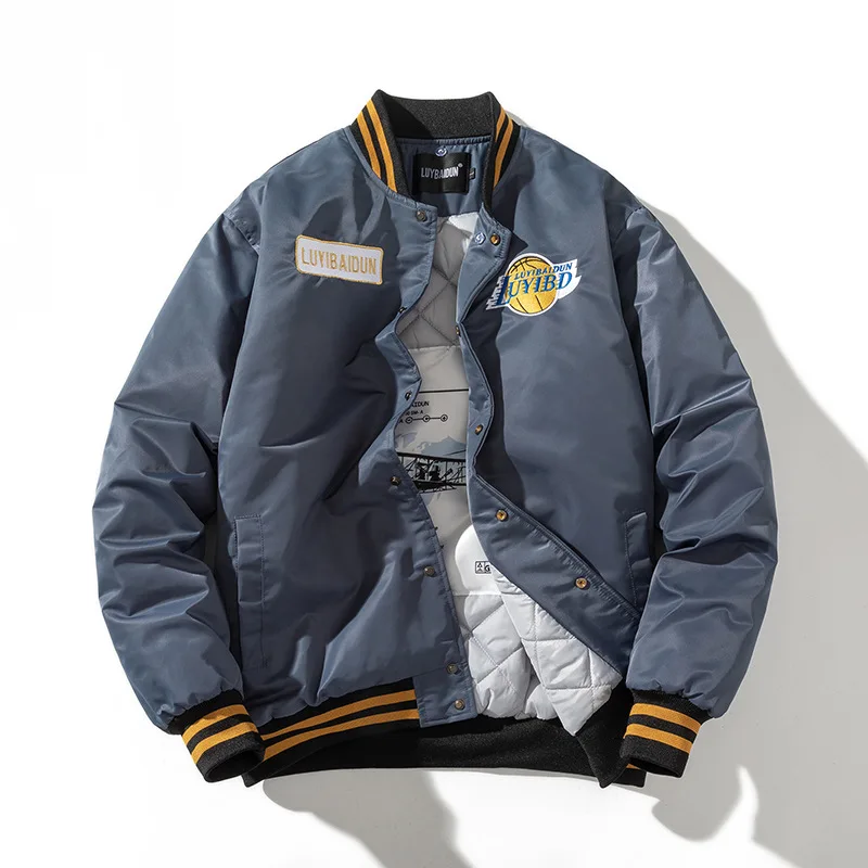 Fashion Designer Clothes Men Baseball Bomber Jacket Windproof Cotton Liner Jackets Warm Hipster Hip Hop Streetwear with Hood | Мужская