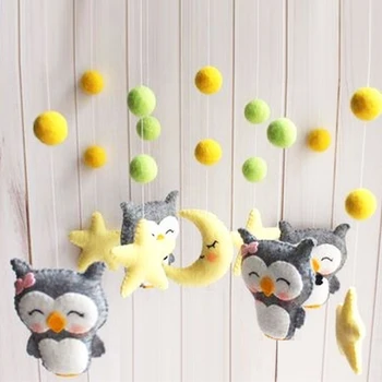 

Newborns Crib Bed Bell Pregnant Mom Handmade Material Package Toddler Mobile Rotating Arm Bracket Musical Box Baby Rattles Toys