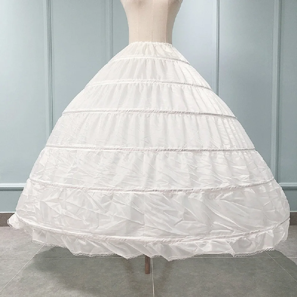 Новые Красочные 6 обручей для женщин Peeticoat свадебное платье свадебные аксессуары свадьба Нижняя юбка бальное платье юбка - Цвет: 6 Hoop White