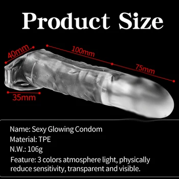 Penis Enlargement Sleeve For Men Reusable Condoms Cock Penis Ring Sleeve Penis Dick Sex Toys Delay Ejaculation Cock Ring Sleeve 2