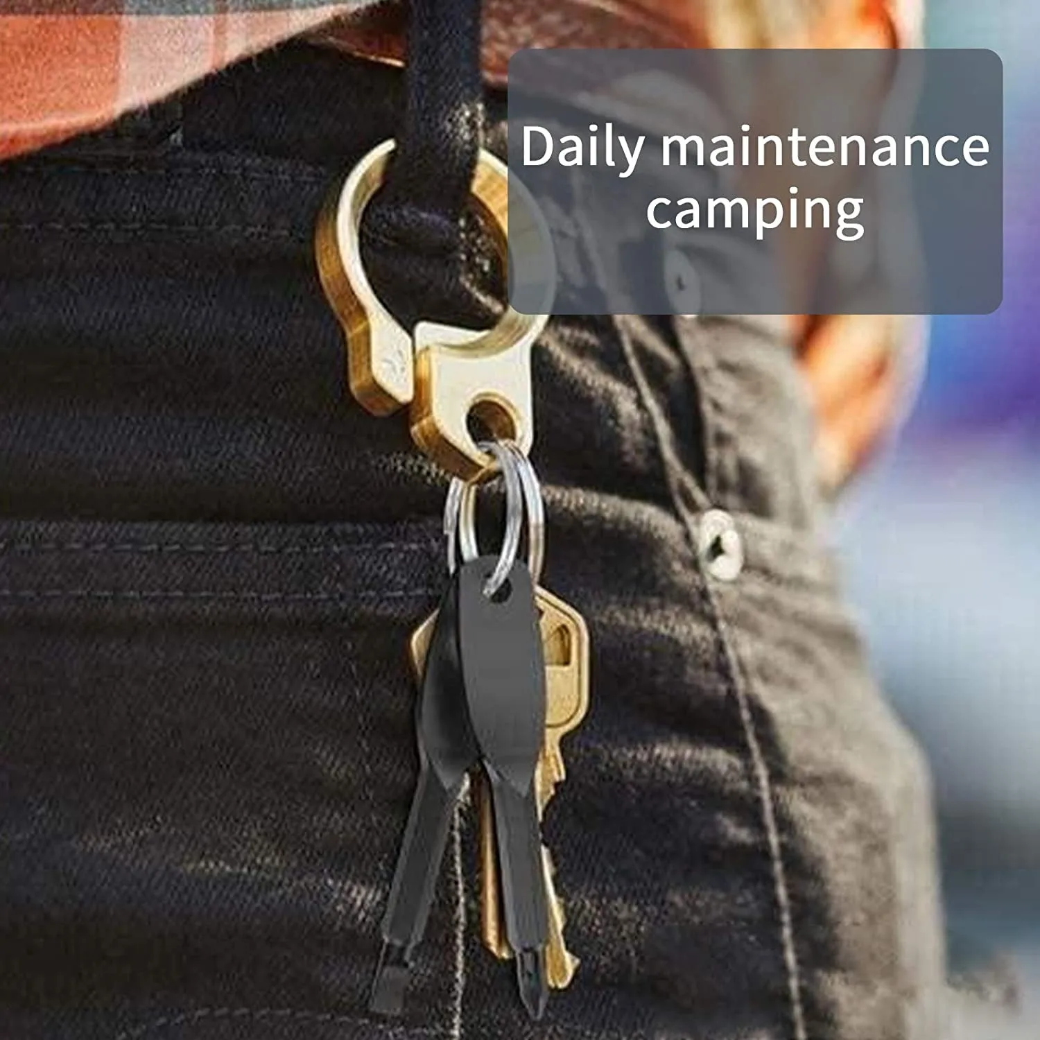 Under $5 2PCS Portable Phillips Slotted Screwdriver Key Ring Keyring Hike Outdoor Multi Mini Pocket Repair Tool Gadget