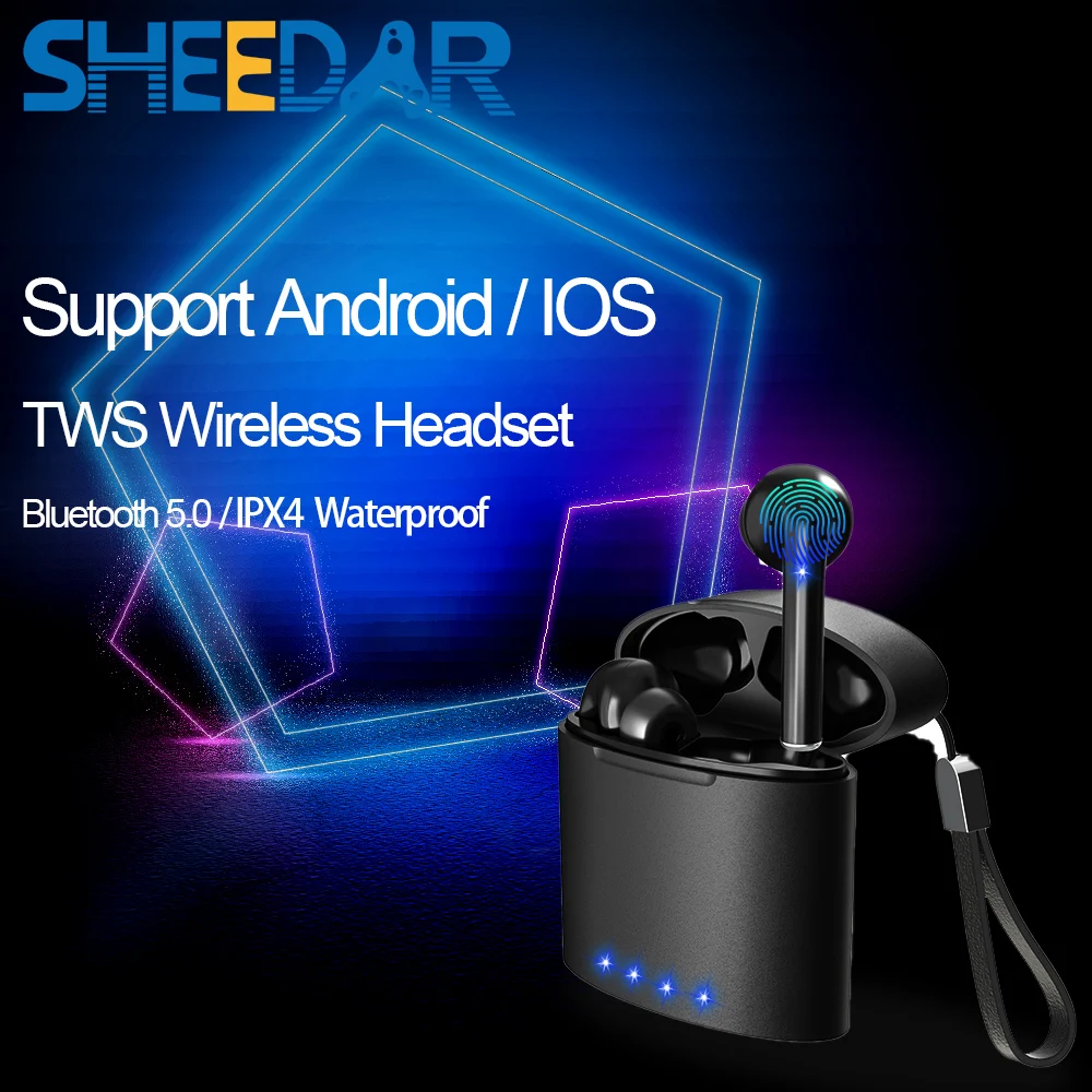 

TWS Bluetooth 5.0 Earphones 2200mAh Charging Box Wireless Headphone 9D Stereo Sports Waterproof Earbuds Headsets With Microphone