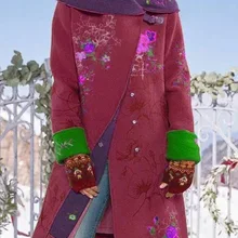 Осенне-зимнее Новое Стильное женское платье в европейском и американском стиле,, рубашка средней длины с принтом, шерстяная куртка с длинными рукавами