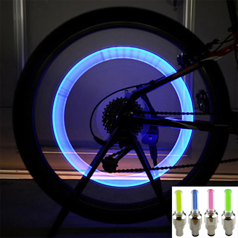 Bike Wheel Spoke LED Light 4pc Waterproof Cycling Rim Tire Decoration Neon Flash