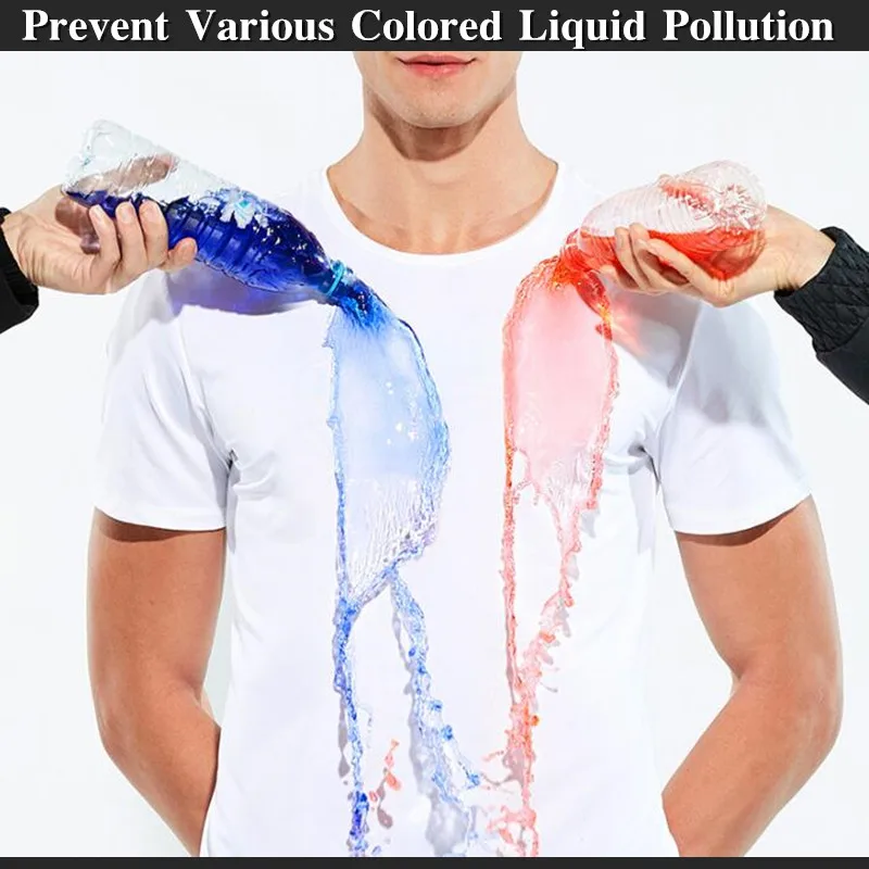 2Pcs Anti-Vuile Nano 5-Niveau Waterdicht Mannen T-shirt Hydrofobe Stainproof Antifouling Snel Droog Top Korte Mouwen wandelen Shirts