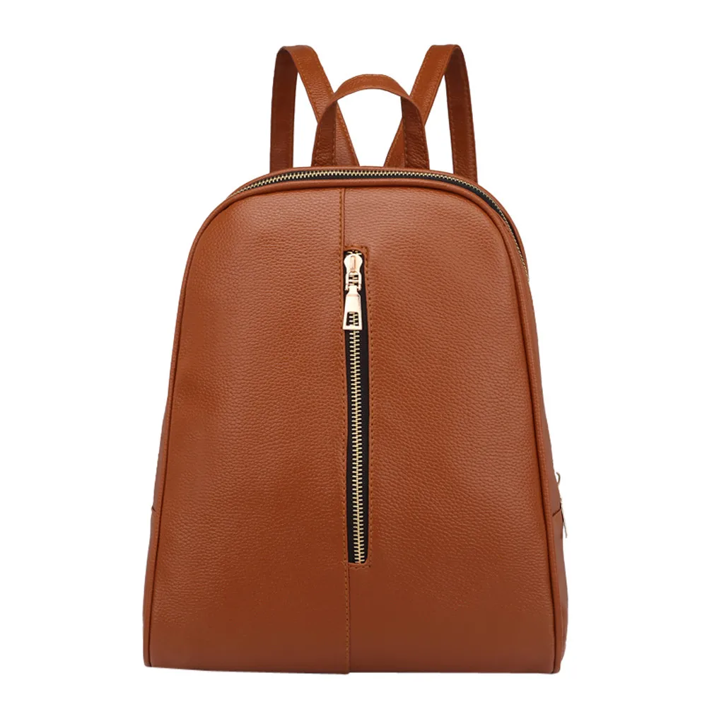 Женский рюкзак на молнии, Мини Мягкая сенсорная многофункциональная маленькая сумка на плечо, женская сумка на плечо, кошелек для девочек - Цвет: Brown