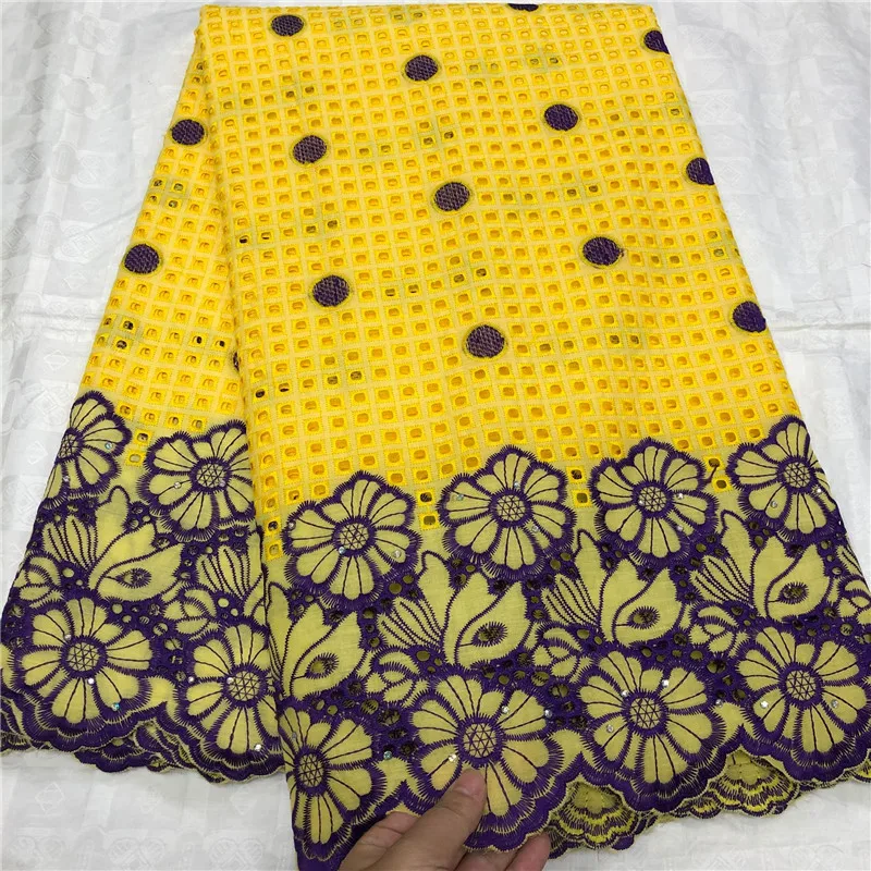 Preise 5 yard Schweizer spitze stoff 2019 neueste schwere perlen stickerei Afrikanische baumwolle stoffe Schweizer voile spitze beliebte Dubai stil 4L11226