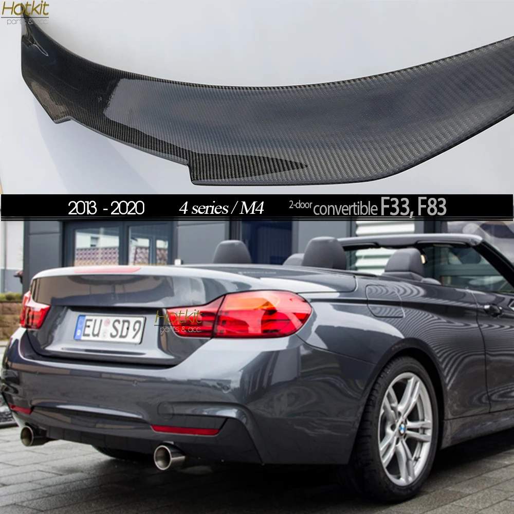 

Glazing Carbon Fiber Rear Trunk High Spoiler Boot Wing for BMW F33 Cabriolet 4 Series & F83 M4 Convertible w/ 6-Month Warranty