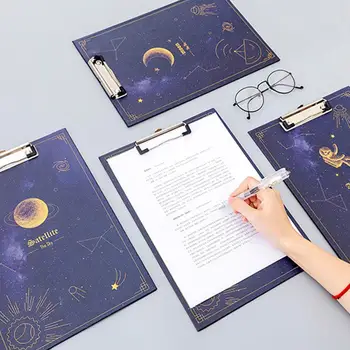 

A4 Folder Board Creative Starry Sky Student Writing Test Clip Write Paper Information Clip And Draw Supplies Suitable Pad O T9X4