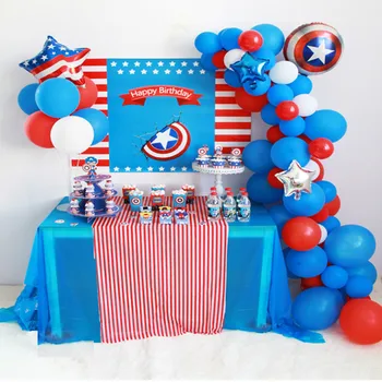 

44pcs/set Blue Red Captain America shield Latex Balloon Arch Kit Garland Kid Birthday Party Decor Baby Shower Supplies Backdrop