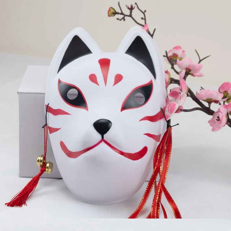 Full Face Japanese Fox Mask Kitsune Cosplay Masks Masquerade Fox Masks Japanese Mask PVC