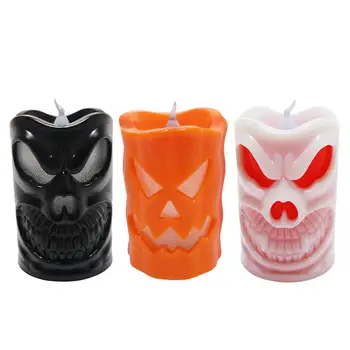 

Exquisite Shape Halloween LED Candle Light Pumpkin Night Light Props Realistic Candle Flame Effect For Party Bar Decoration