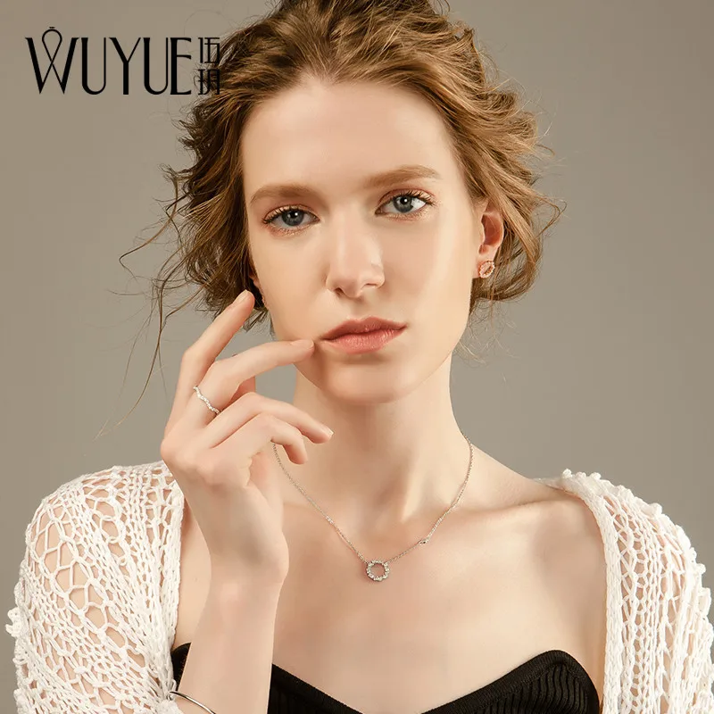 

Wu Yue Fellowship Gang Drill Ring Women's Fine-Forefinger Full of Crystals Simple South Korea Little Finger Silver Little Finger