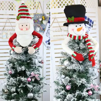 

with Hand Cartoon Lovely Christmas Tree Toppers Snowman Tree Topper Christmas Tree Decoration Gift Festival DIY Party Xmas
