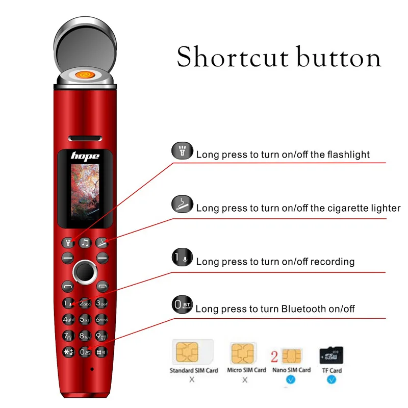 CHAOAI Pocket Cellphone AK009 Mini Phone Cigarette lighter flashlight Celular Pen Mobile Phone Bluetooth Recording Dialer Voice CHAOAI Pocket Cellphone AK009 Mini Phone Cigarette lighter flashlight Celular Pen Mobile Phone Bluetooth Recording Dialer Voice
