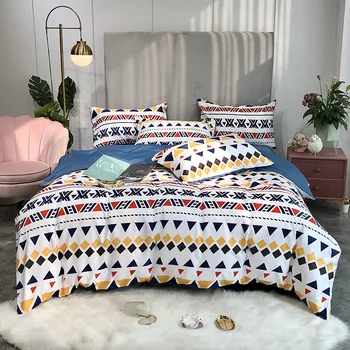 

Home Textile Boho Style Duvet Cover Pillowcase Bed Sheet Simple Boy Girls Bedding Sets 4Pcs Single Double Bedlinen Ropa De Cama