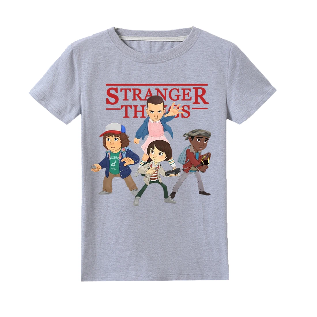 New Arrival Harajuku Stranger Things T Shirt Man Funny Cartoon Tshirt O-Neck Streetwear Clothes for Big Kids Baby Boy Clothes - Цвет: t1131