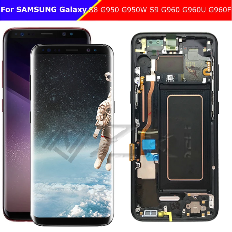 ЖК-дисплей Amoled с сенсорным экраном в сборе для SAMSUNG Galaxy S8 G950f G950U запасные части и