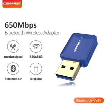 

USB Bluetooth 4.2 wireless wifi adapter 650Mbps 802.11ac 2.4GHz 5GHz Dual Band High speed wifi Receiver Network Card for desktop