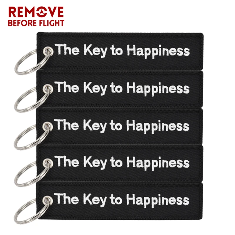 

Fashion Key Ring The Key to Happiness Bijoux portachiavi Keychain sleutelhanger Chaveiro for Motorcycle Key Chain Key Fobs 5 PCS