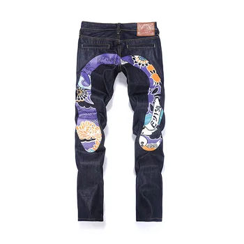 

2020 New Arrival Authentic Evisu Trend Fashion Men Pants Jeans Straight Print Pattern Top Quality Hip Hop Men's Trousers