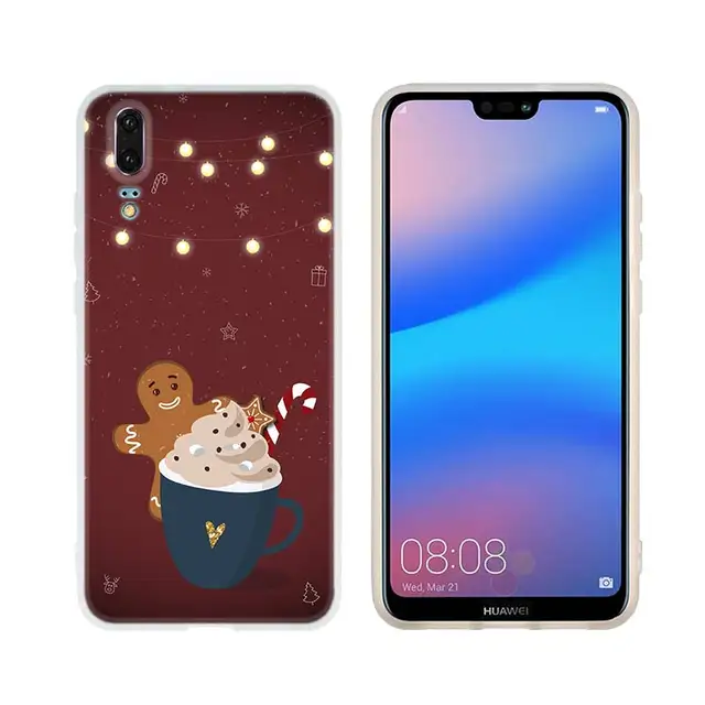 Soft Silicone Case For Huawei P50 P40 P30 P20 Lite E Pro Plus P Smart Z 2019 2020 Coque Winter warmth hd printing 06